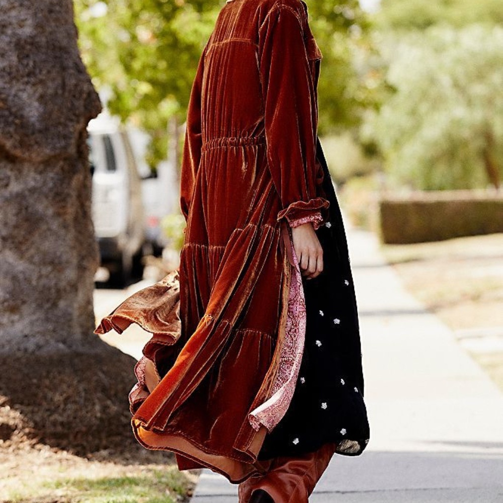 Free people Bella Donna velvet midi dress